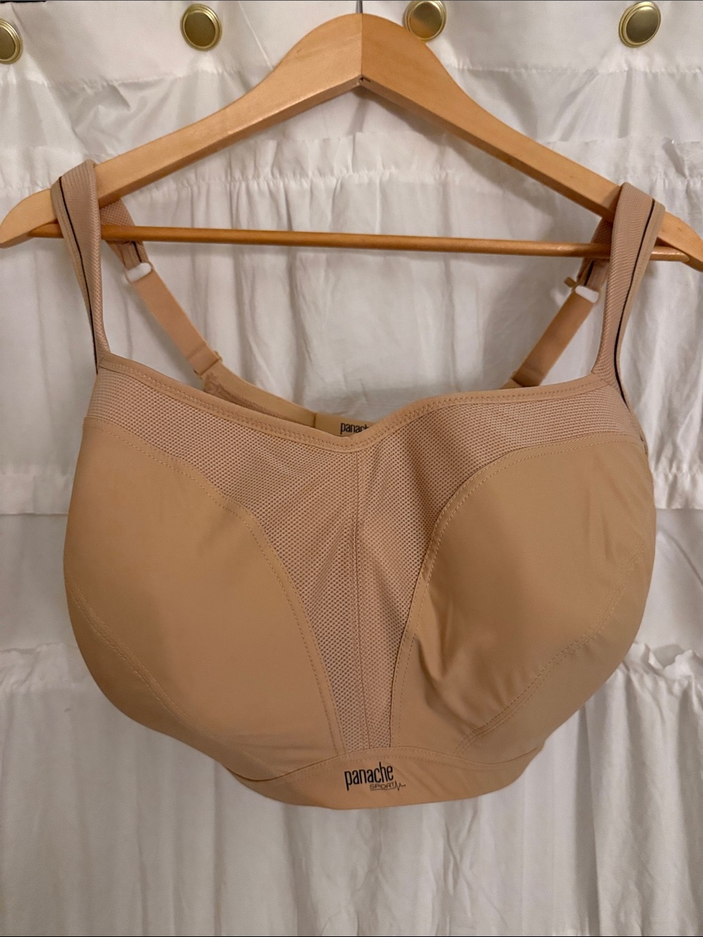 Panache Beige Support Bra with Mesh Panels Underwire